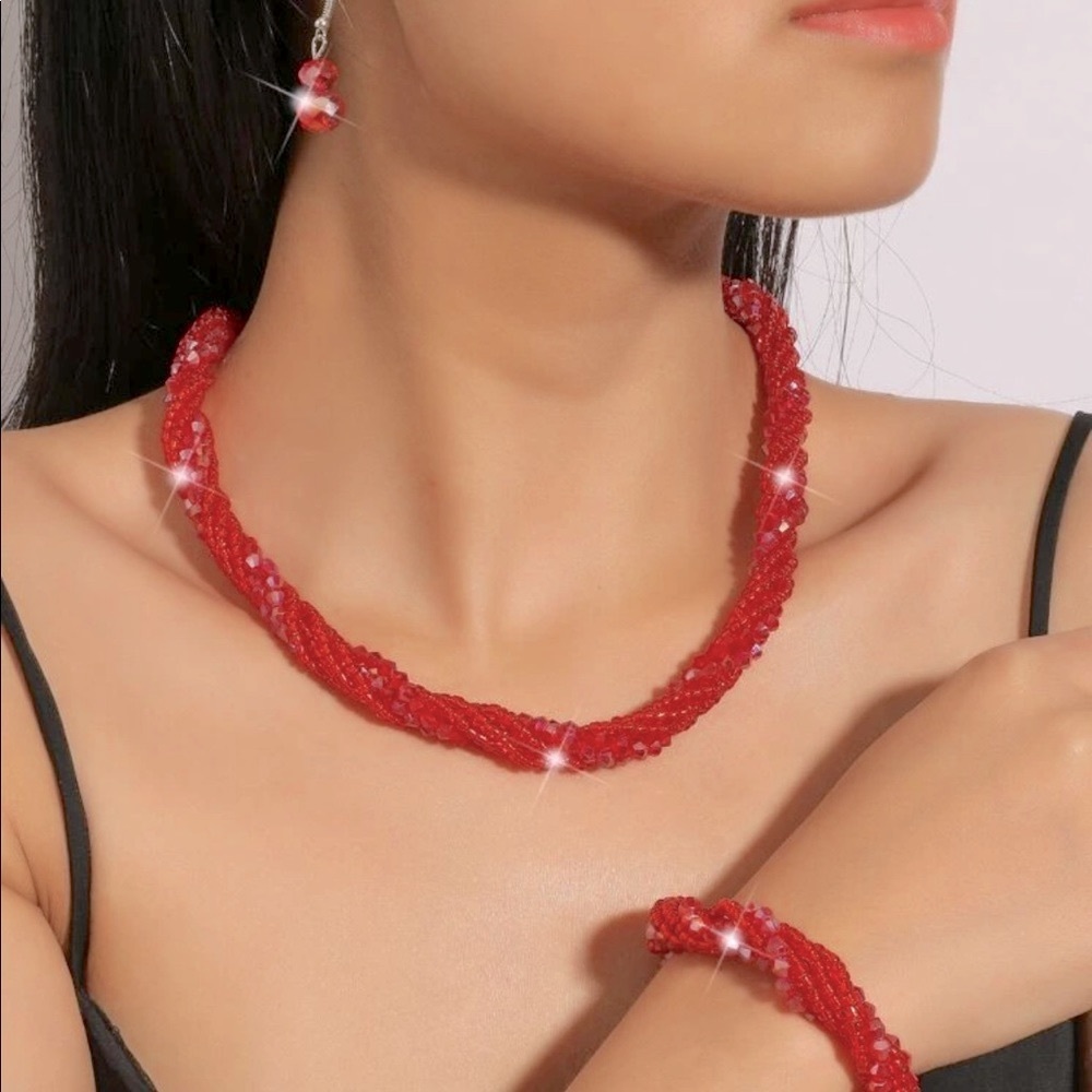 Red 4 piece Jewelry Set